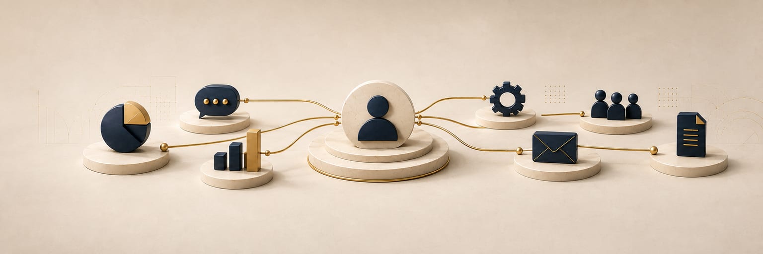 Illustration d'un assistant central connecté.